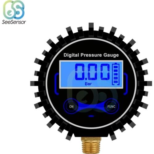 0-200PSI 1/4NPT Digital Tire Pressure Gauge Air PSI Meter Car Motorcycle Tyre Pressure Monitor Tester Tool with LCD Backlight