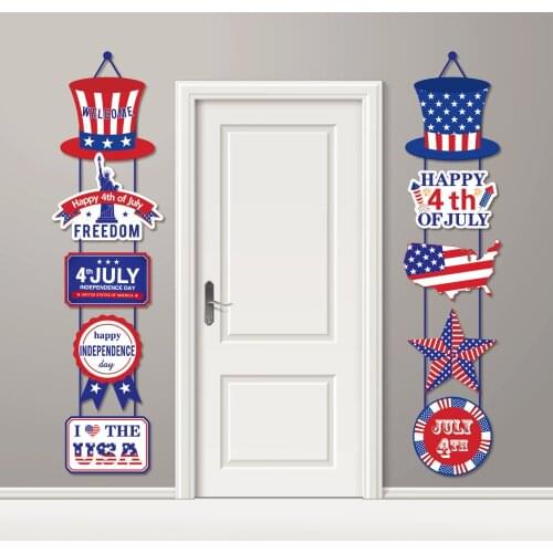 American Independance Day 4th of July Party Decorations DIY Hanging Bunting Door Couplet Decorations for US National Party