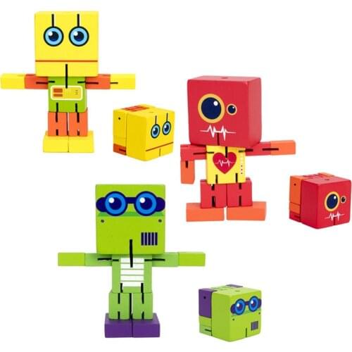 Wooden Robot Toy Houten Speelgoed Jouet En Bois Holzspielzeug Juguetes Para Niños De 2 3 4 5 6 7 Años
