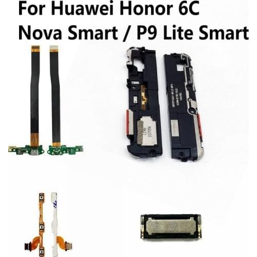 Loud Speaker Buzzer Charging port Board MainBoard Volume Flex Cable Replacement For Huawei Honor 6C / Nova Smart /P9 lite smart