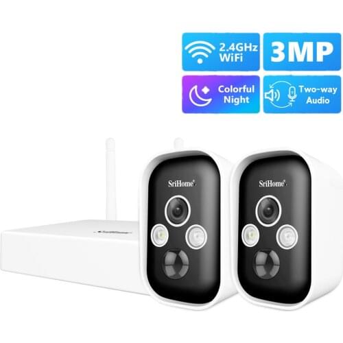 H265 3MP HD Wireless CCTV System Two Way Audio Waterproof WIFI IP Security Camera 4CH P2P WIFI NVR Video Surveillance camera Kit