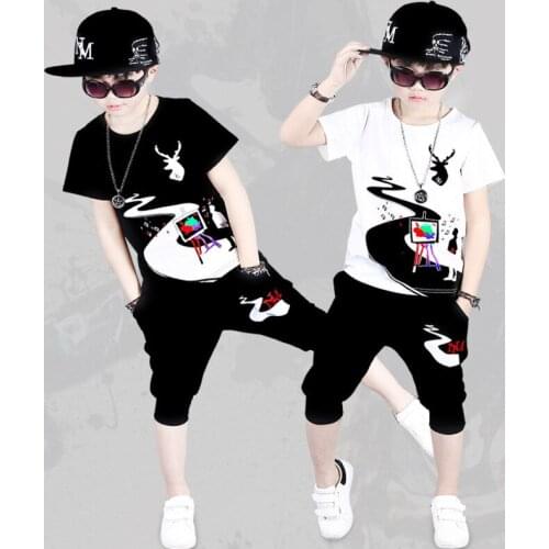 2021 Teenage Boys Clothing Set Casual Vetement Enfant Garcon Fashion Boy Clothes Hip-hop Kids Clothing Sets Child Sports Suit