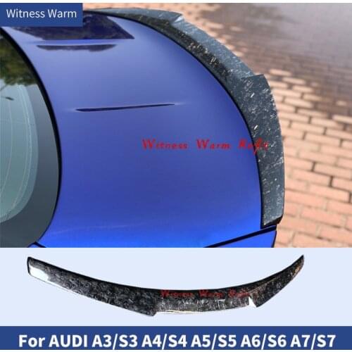 Forged Carbon Fiber Spoiler For Audi A3/S3/A4/S4/A5/S5/A6/S6 2009-2018 High Quality Rear Wings Trunk Lip Spoiler body kit