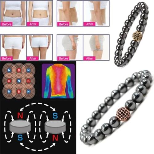 HOT! 2020 Hematite Beads Health Care Bracelet Mens Jewelry Face Lift Tools Women Bracelet Beads Hematite Stone Therapy
