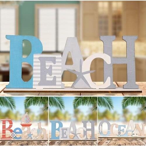 Nautical Marine Hanging Ornament Wooden Boat Rudder Fish Letter Decor Beach Coastal Wall Decoration For Home Bar C1