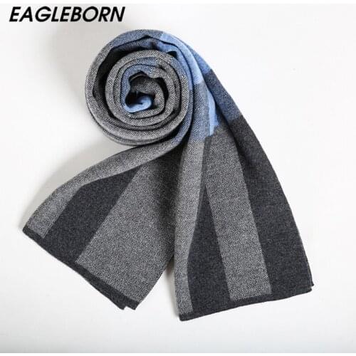 EAGLEBORN Men Scarf 2021 Autumn Winter Vintage Soft Plaid Scarf Mens Cashmere Scarf High Quality Brand Business Casual Scarfs