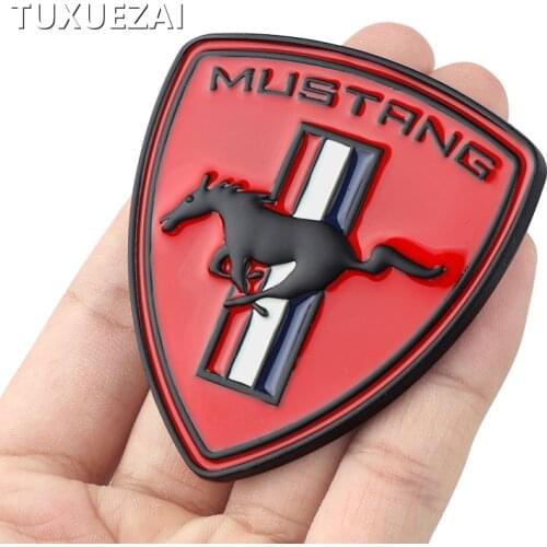 Fender Trunk Sticker silver black goldEmblem for Ford MUSTANG Shield shape Badge Front Engine hood Mini Metal logo car refiting