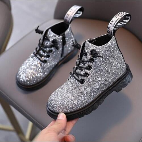 Autumn Girls Short Fashion Boots Leather Kids Martin Boots Rubber Comfortable Childrens Snow Boots Sneakers