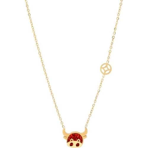 Stainless Steel Gold Red Spanish Bull Pendant Necklace Matador Jewelry Necklaces Gift For Him