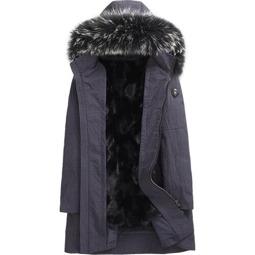 Real Fur Coat Mens Winter Jacket Real Fox Fur Liner Parka Men Raccoon Fur Collar Warm Jackets Plus Size F-B78049-YG MY1782