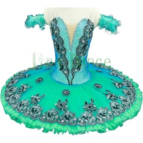 Ballerina Dress Women green white Swan Lake Costume Ballet Tutu Dress For Girls Adult Party Performance Dancewear