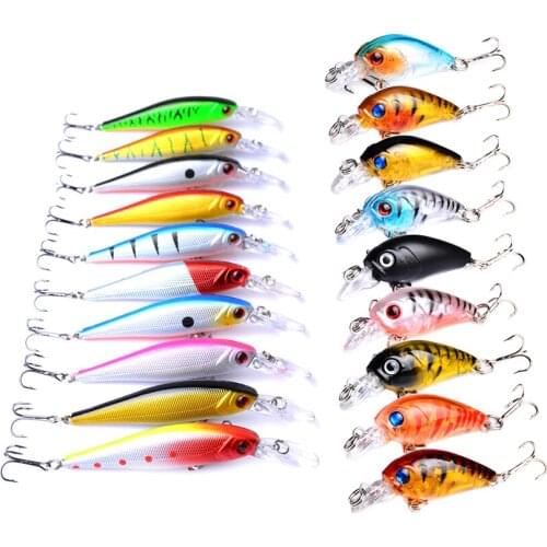 19pcs crankbaits minnow fishing lures set wobbler pike carp trout perch catfish fishing baits isca pesca fishing tackles
