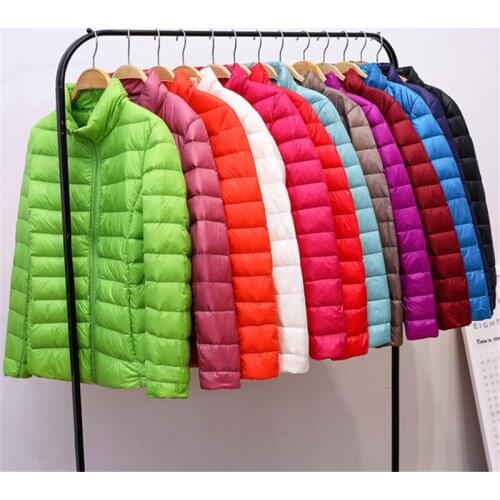 2020 New Women Short Tops Autumn Winter Slim Thin White Duck Down Jacket Parka Female Ultra Light Down Coat Plus Size 3XL AB1819