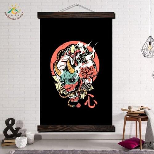 Featured Samurai Wall Art Canvas Prints Painting Frame Scroll Painting Hanging Poster Decorative Picture Art Print Wall Poster
