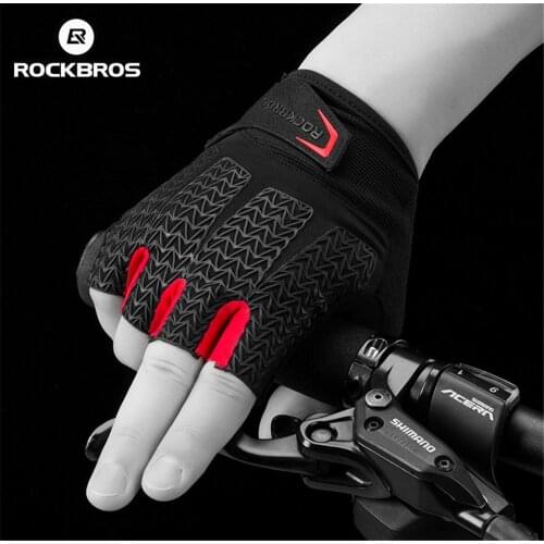 ROCKBROS Cycling Gloves Gym Fitness Non-slip Sports Gloves Anti Slip For Summer Bicycle MTB Road Mountain Bike Glove