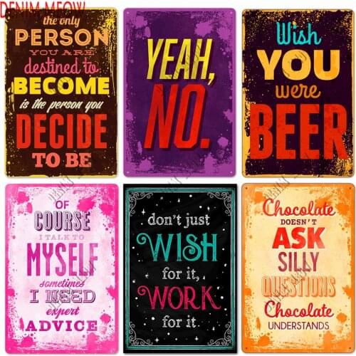 Vintage Words Metal Tin Sign Think Big Classic Inspirational Words Wall Painting Decor Living Room Cafe Bar Decoration WY158