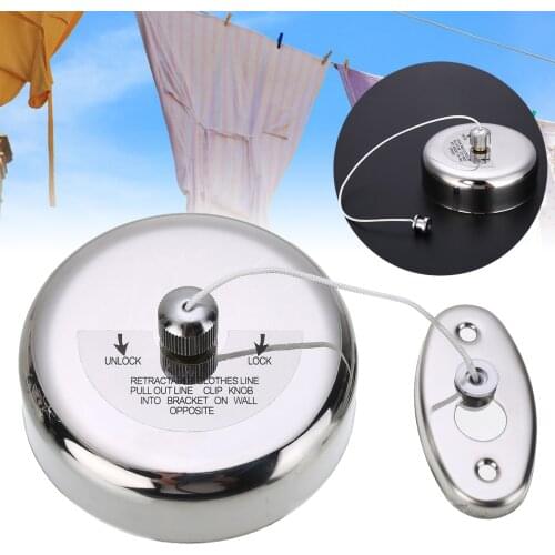Stainless Steel Clothesline Retractable Clothes Line Dryer Laundry line with Screws Wall Mounted Hanger Racks For Household