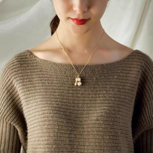 Women Fashion Jewelry Imitation Pearl Clavicle Chain Peanut Pendant Short Paragraph Necklace Gift New