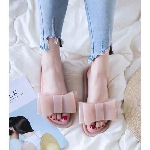 Melissa Bow Flip Flops Slippers Women Jelly Shoes Fashion Adulto Sandals 2021 New Women Jelly Melissa Female Shoes Slipper
