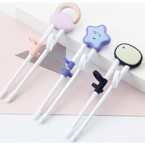 1 Set Baby Chopsticks Cartoon Design Eating Training Utensils Feeding Auxiliary Utensils Chopsticks for Toddler