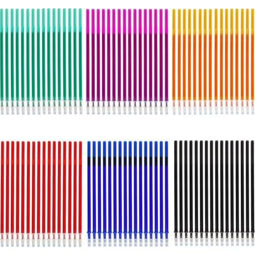 100pcs/Lot Mixed Color Gel Erasable Refill For Erasables Pen Rod 0.5MM Washable Handle For Writing Stationery School 2021