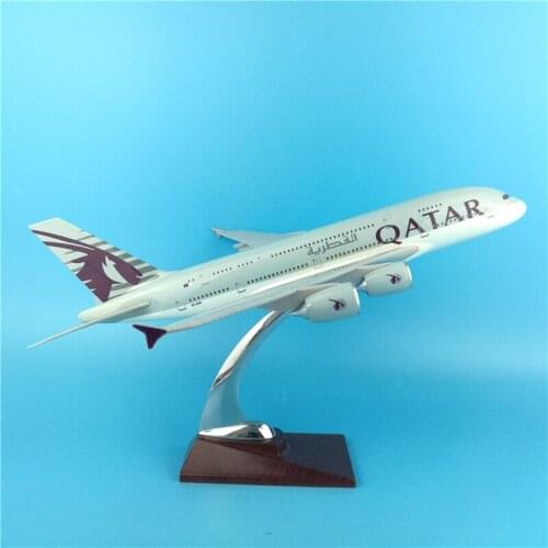37CM Doublelayer Model airplane 1/200 Airbus A380 QATAR aircraft plane alloy static solide with basecollectible display toycolle