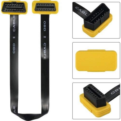 16Pin 40cm OBDII Male to Female Extension Flat Cable Cord Adapter Diagnostic Extender OBD2 18 Inch 40cm