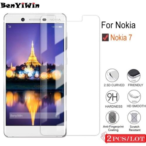 2 PCS 2.5D Tempered Glass High Quality Case for NOKIA 7 Screen Protector Clear Toughened protective film For Nokia 7 Cover Phone