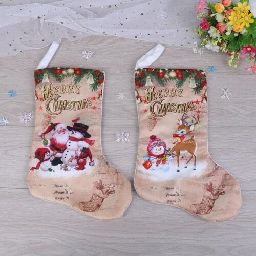 3Styles 1PC Christmas Stockings Cloth Small Boots Gift Bags Ornaments Party Home Decorations