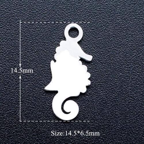 5pcs/lot 316L Stainless Steel Sea horse DIY Charm Pendant Wholesale Factory Direct Selling Dropshipping Jewelry Making Charms