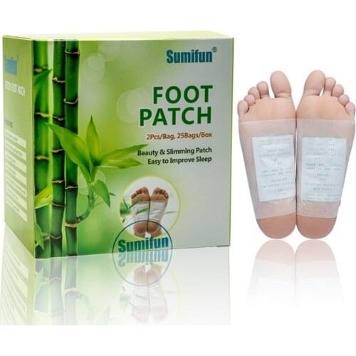 50 pcs =25 Bag Bamboo Vinegar Herbal Detox Foot Patches Beauty and Slimming Feet Patch Easy to Improve Sleep Adhesive #269538
