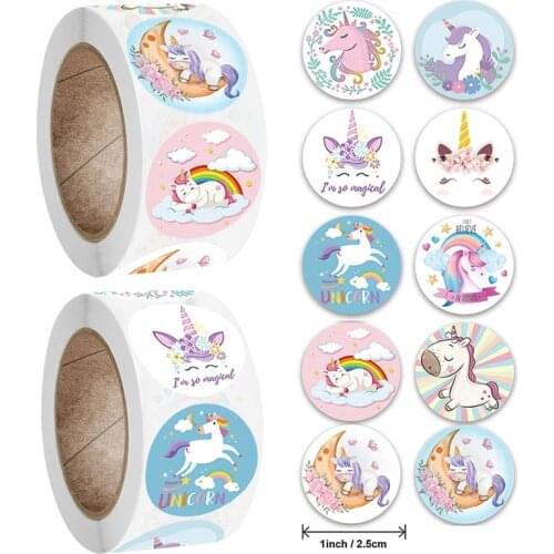 500pcs Encouragement Reward Stickers Unicorn Designs for Kids School Kindergarten Teachers Children Scrapbooking Game Toy