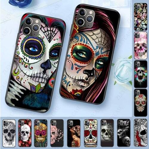 Art Newly Arrived Cell Phone Case For iphone 11 11pro max 5s SE 6s 7 8plus x xs xr xsmax case sugar Mexican Skull Girl tattooed