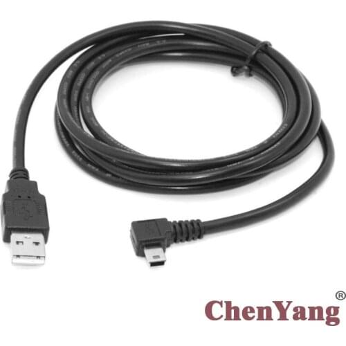 Chenyang USB 2.0 Male to Mini USB B Type 5pin Male Left Angled 90 Degree Data Cable 6ft