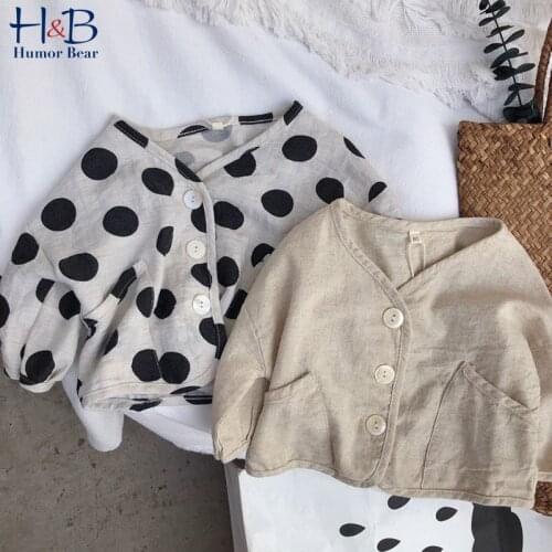 Humor Bear Childrens Jacket New Autumn Outerwear Long-Sleeved Loose Ploka Dot Printed Coat Casual Baby Kids Clothing