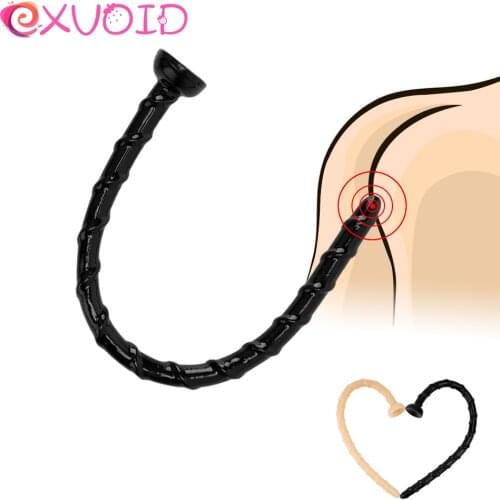 EXVOID Soft Anal Beads Silicone Long Anal Plug Vagina Open Prostate Massager Anus Dilator Dildo Butt Plug Sex Toys for Men Women