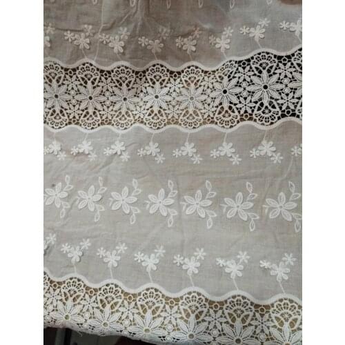 Two side Hollow out 3D Embroidery Lace Fabric Handmade DIY Clothes Accessories Width 130cm 1Yard