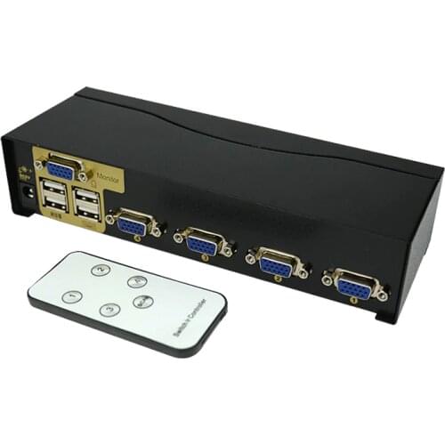 Usb vga kvm switch 4 in 1 out vga svga switch Adapter Connect Printer Keyboard Mouse 4 Computer Use 1 Monitor