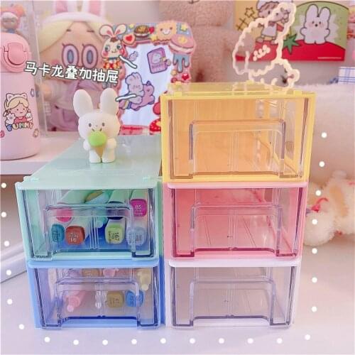 Cute Drawer Desk Finishing Organizer Plastic Storage Boxes Containers Sundries Jewelry Cosmetics Storage Case Finishing