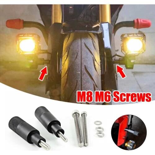 Multi Set Motorcycle LED Headlight Fog Light Mounting Bracket Post Support Base M8 M6 Mount Sport Tail Light Spotlight Bracket