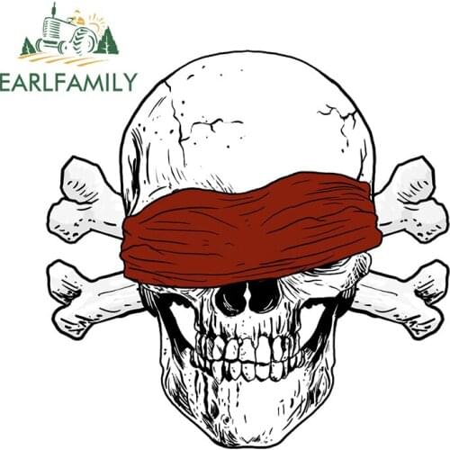 EARLFAMILY 13cm x 13cm For Pirate Bandana Jolly Roger Skull Fine Decal Scratch-Proof Car Stickers Windows Personality Creative