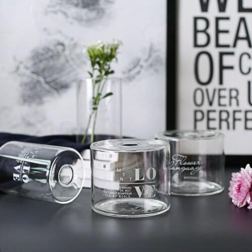 Simple English Transparent Glass Vase Insert Vase Decoration Home Decoration Plant Vase