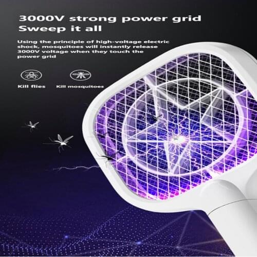 Electric Mosquito Swatter Rechargeable Mosquito Killer Fly Killer Mosquito Repellent Trap Home Outdoor Bug Zappers Insect Racket