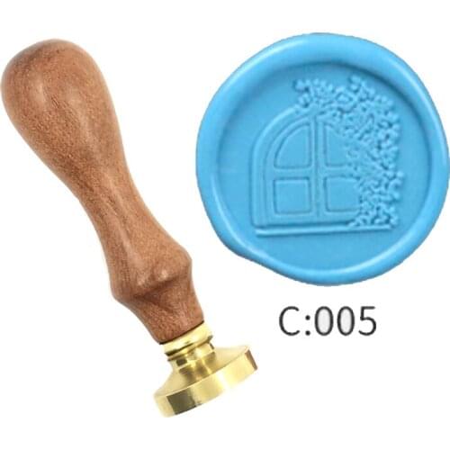 Natural Plant Leaf Wax Stamp Exquisite Paint wood handle,DIY Ancient Seal Retro Stamp,Personalized Stamp Wax Seal High Quality05