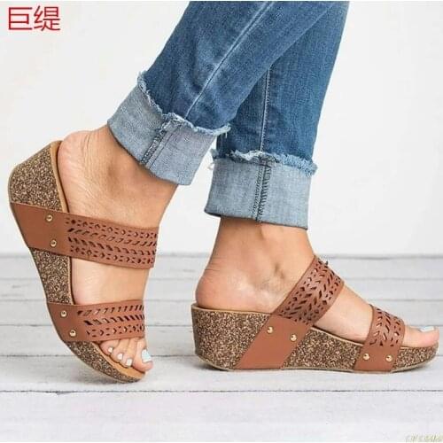Wedges Shoes Women High Heels Sandals Summer Shoes 2020 Flop Chaussures Femme Platform Sandals 2020 Dropshipping