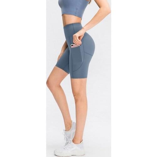 Sports Pocket Yoga Shorts Gym Jogging Running Shorts Women High Waist Lifting Push Up Tight Fitness Yoga Short Pant