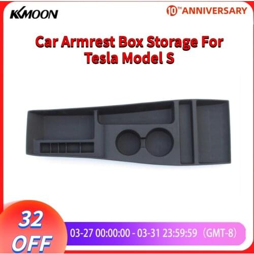 Car Armrest Box Storage Center Console Organizer Containers Holder Box Car accessories For Tesla Model S