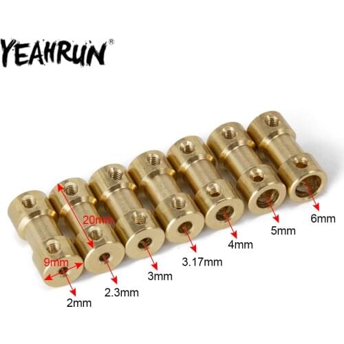 YEAHRUN 10PCS Brass Flexible Motor Shaft Coupling Coupler Motor Transmission Connector for RC Boat Model Toy Cardan Joint