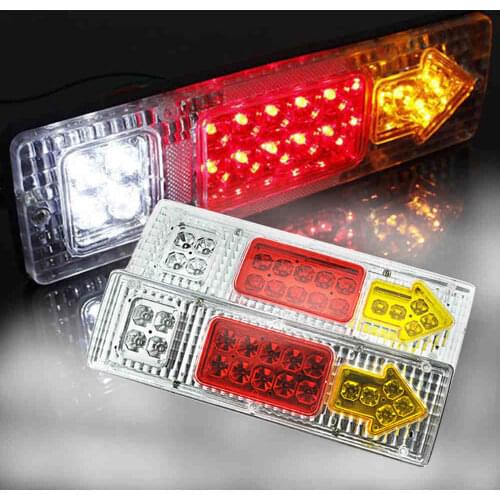 1 Pair ABS12V 19LED Tail Light Car Trailer Stop Rear Reverse Turn Safety Indicator Fog Lights for Trailer Truck Car Tail Lights