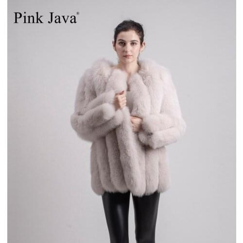 PINK JAVA QC1824 real fox fur coat women fur coats winter jacket natural fox clothes hot sale high quality fur overcoat